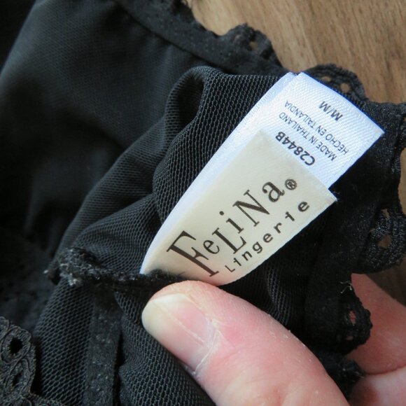 FELINA Lace Racerback‎ Wireless Bra Bralette Stretch Black - Size Medium - Picture 13 of 14